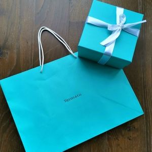 Tiffany & Co. Medium Shopping Bag & Box w Ribbon